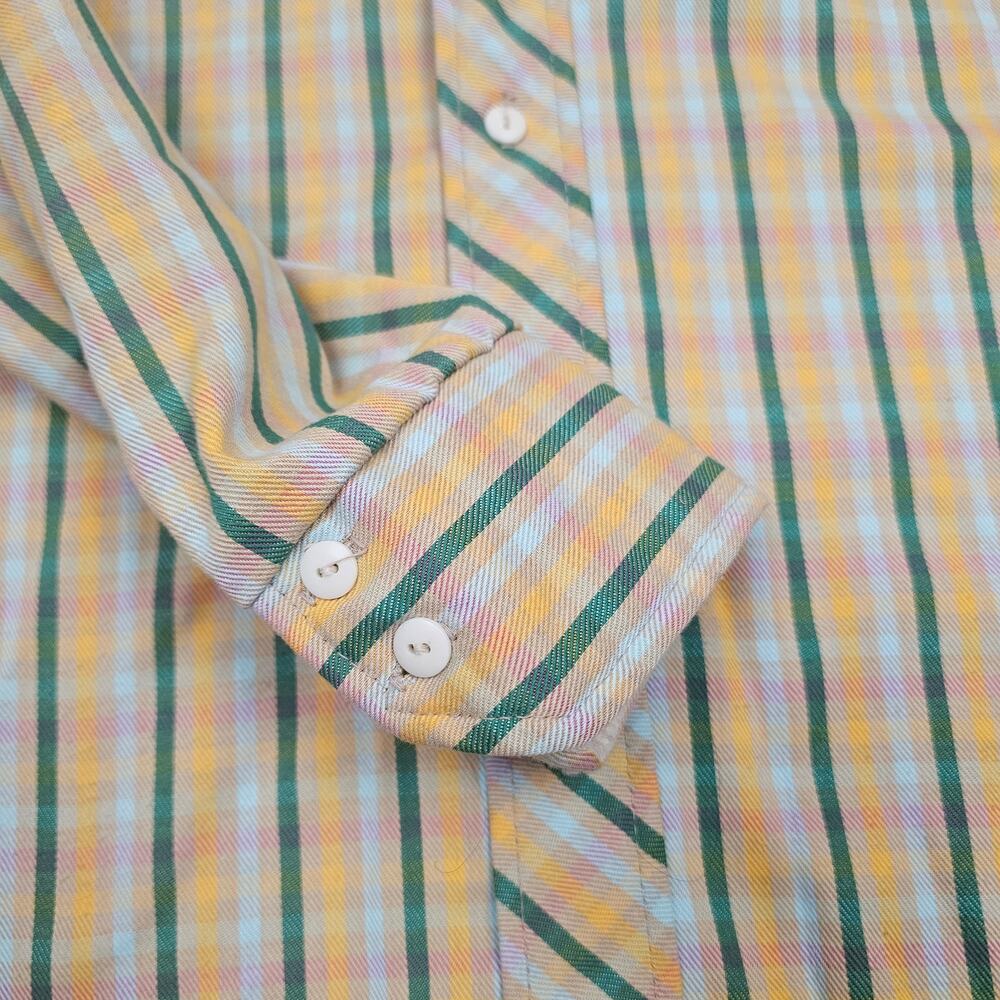 Western Quilt Yoke Plaid Shirt Men’s M VTG 70's Ranch wear Boho Frontier Prairie - Picture 4 of 9